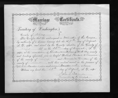 Plummer-Chandler marriage 1880