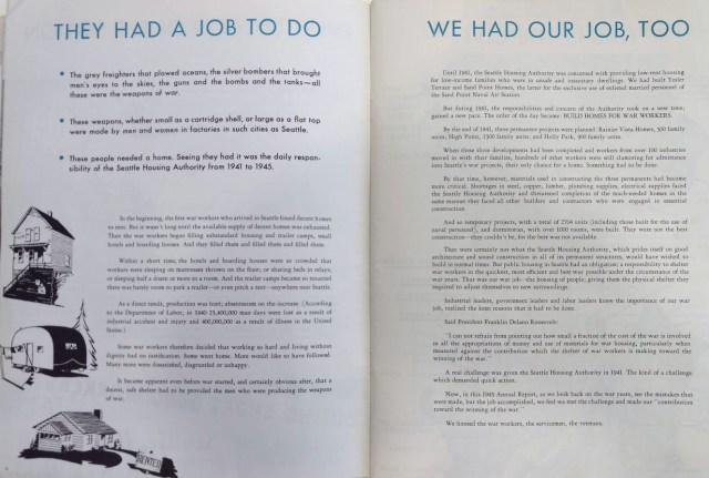 Seattle Housing Authority annual report of 1945