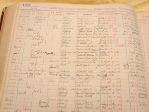 Original King County property transactions in hand-written ledgers