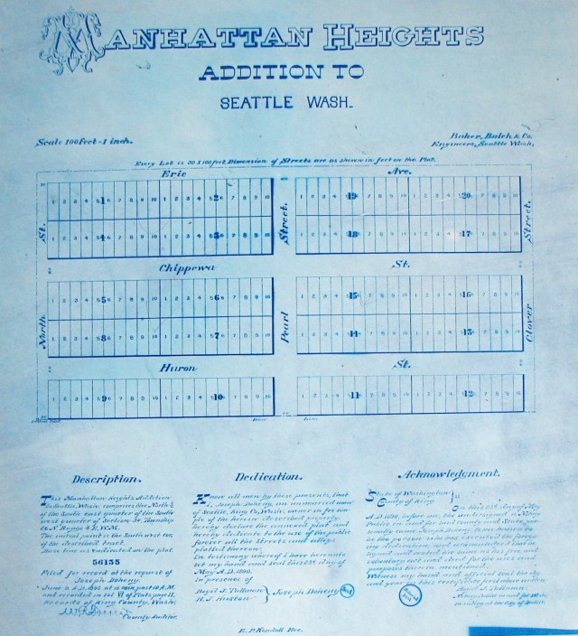 Manhattan Heights plat map of 1890