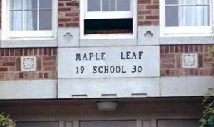The letters of the 1930 addition to the Maple Leaf School building have been preserved by placing them inside the back cover of the display book at the community center. Photo courtesy of Michael Houston.
