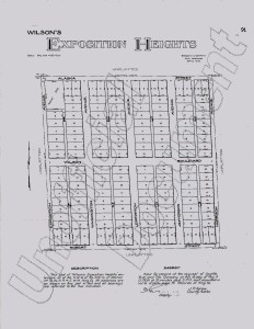 Wilson's Exposition Heights plat extends from NE 100th Street (bottom line of the map) to NE 105th, and from 35th Ave NE to 40th Ave NE.
