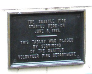 The Great Fire of June 6, 1889 began at the corner of 1st and Madison Streets.