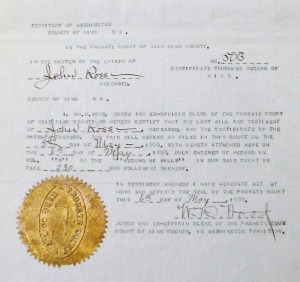 May 1886 probate of the Last Will and Testament of John Ross