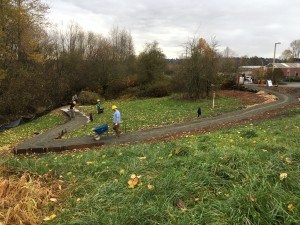 Access to the Yesler Swamp Trail is from the corner of the CUH parking lot.
