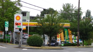 There is now a gas station at 8721 Lake City Way NE, former site of the Jolly Roger which burned down in 1989.