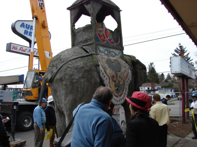 The elephant touches down.