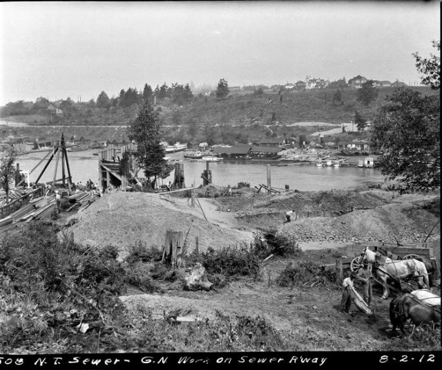 Ross as viewed from 3rd and Ewing North Trunk sewer line.SMA photo 6114 of 2 August 1912
